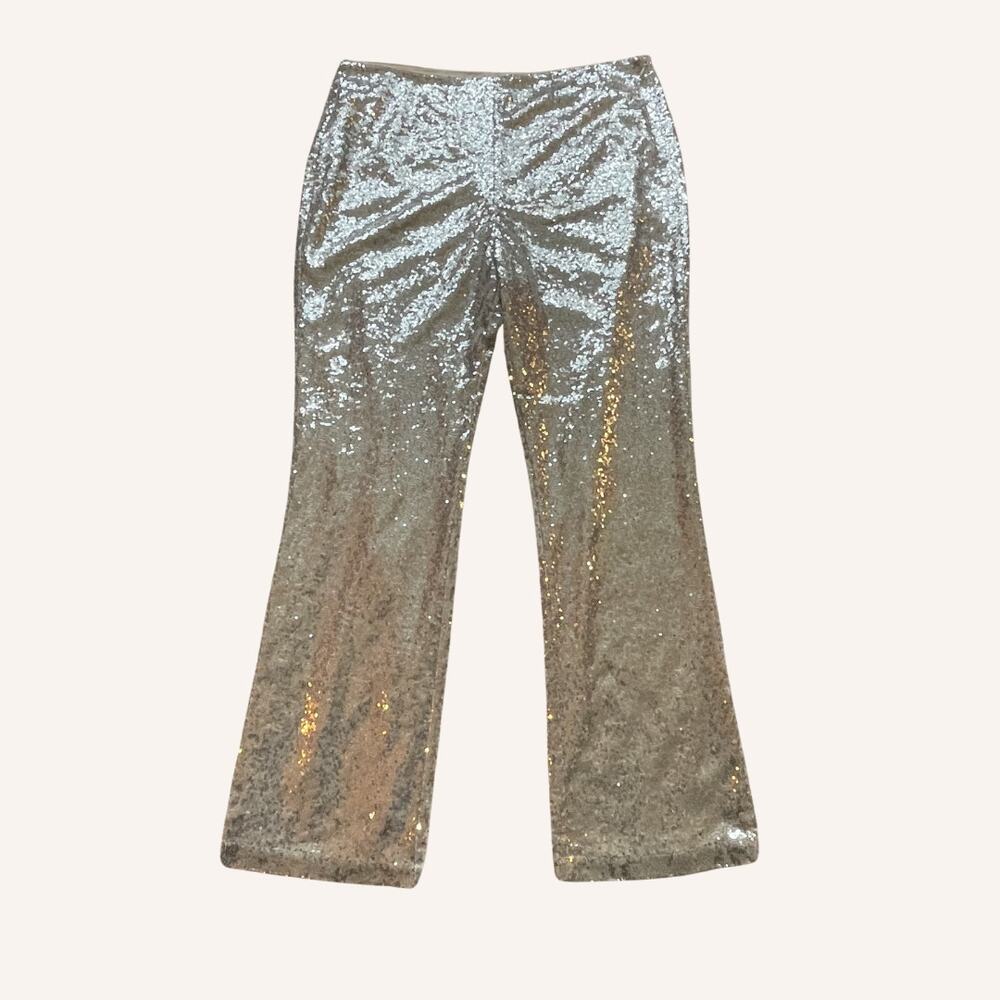 OPEN EDIT sequin pants silver size L, mint condition, festival wear coachella